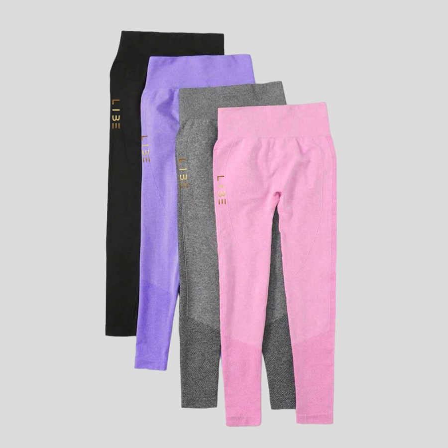 marbled long tights, black, purple, grey, pink