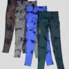 Brown, grey, blue, green tights